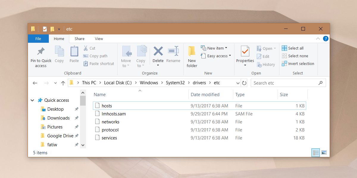 Windows Host File Location